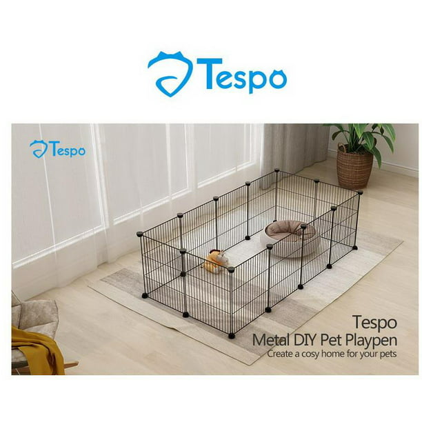 Small Animal Cage Indoor Portable Metal Tespo Pet Playpen 